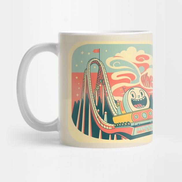 Cute Nostalgic 60s Roller Coaster, Stylish Vintage by emmjott